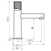 IO Grifo de lavabo Radio (Negro, Mate) | BAUHAUS