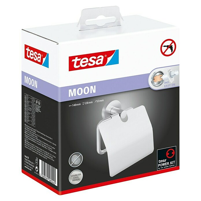 Tesa Moon Papierrollenhalter (Mit Deckel, Edelstahl, Matt) | BAUHAUS