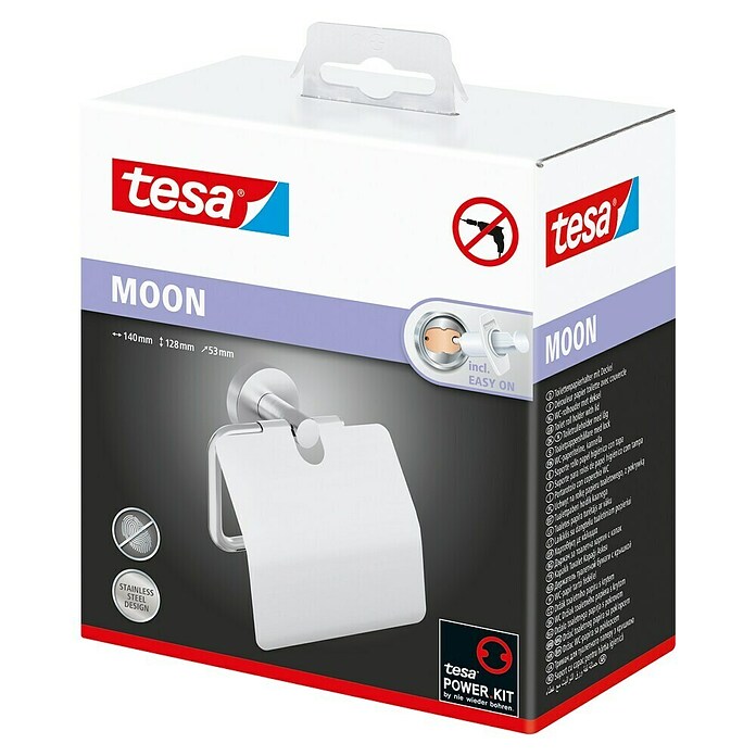 Tesa Moon Držalo za rolo papirja  (S pokrovom, Nerjaveče jeklo, Mat) | 3712 - Ausstattungsserien Metall Marke | DADD - Accessoires | DAD - Badausstattung | DA - Badausstattung/Bäderwelt | D - Sanitär | BAUHAUS