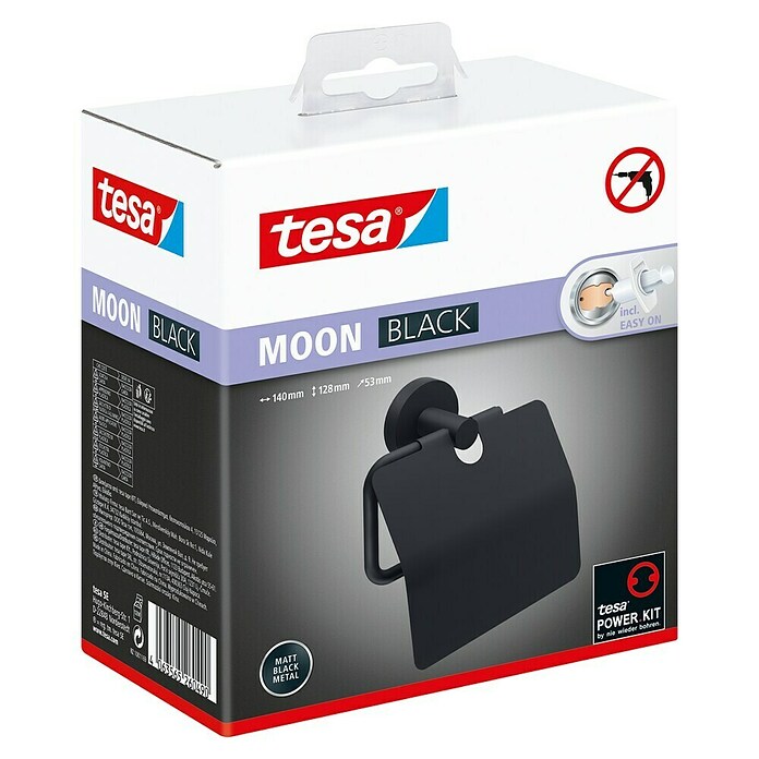 Tesa Moon Papierrollenhalter (Mit Deckel, Schwarz, Matt) | BAUHAUS