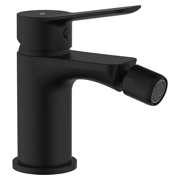 IO Rhio Grifo monomando de bidé - Negro - Grifo de bidé gris oscuro. Diseño elegante con mezclador monomando y conexión de bidé integrada para baños modernos.