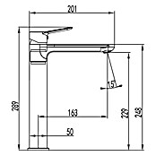 IO Rhio Grifo de lavabo alto (Negro) | BAUHAUS