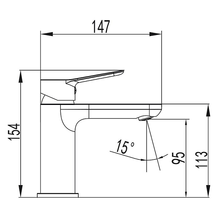 Io Rhio Grifo De Lavabo Negro Mate Bauhaus