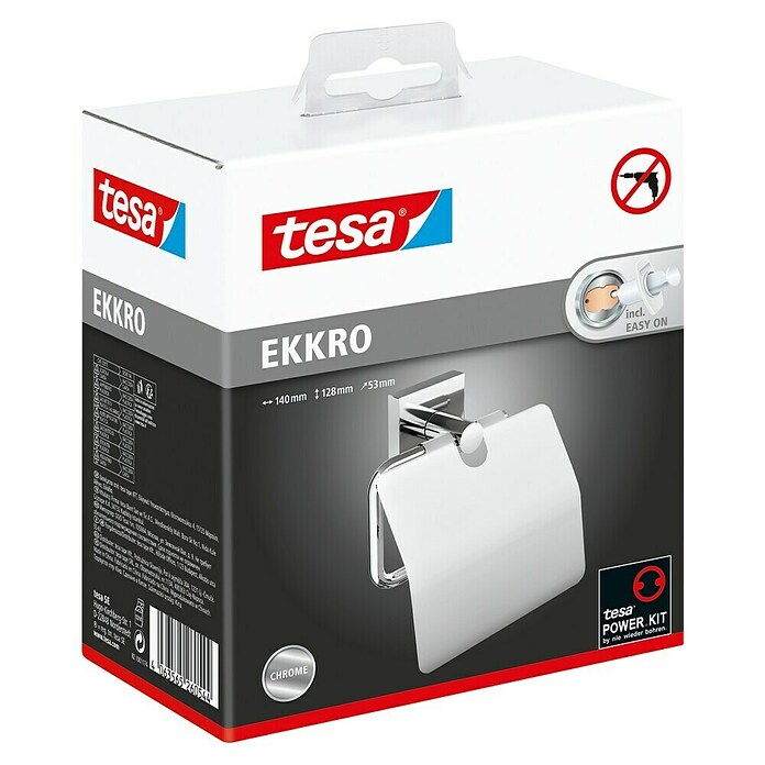 Tesa Ekkro Papierrollenhalter (Mit Deckel, Chrom, Verchromt) | BAUHAUS