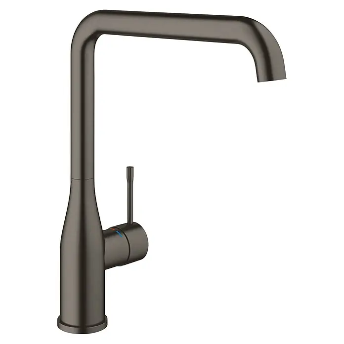 Grohe Essence Spültischarmatur - U-Auslauf, Hard Graphite, Matt - Einhand-Spültischbatterie in gebürstetem Graphit, ideal für moderne Küchen. Elegantes Design mit hohem Auslauf für Komfort.