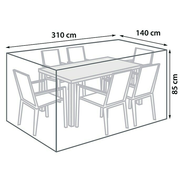 Sunfun Sitzgruppen-SchutzhülleGroß, L x B: 310 x 140 cm, Polyester Unknown