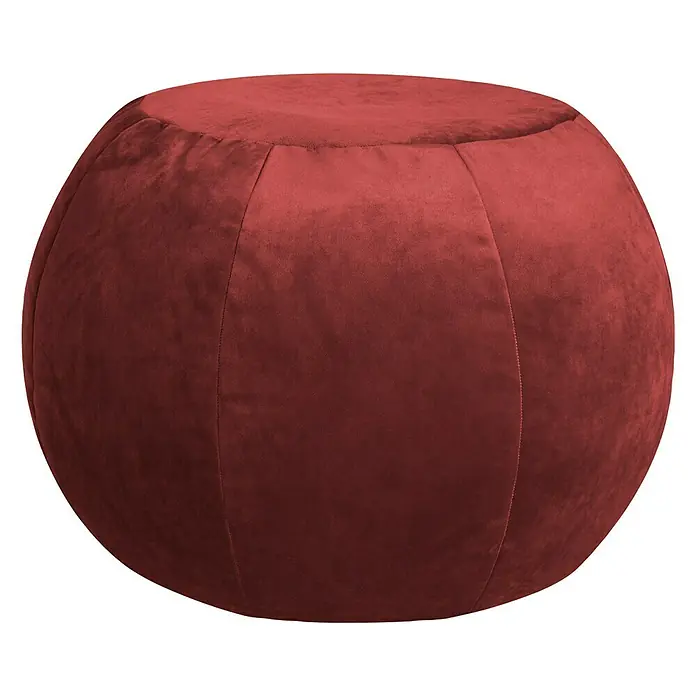 Sitting Point Sitzhocker Plump Veluto - Marsala, Ø x H: 45 x 50 cm, 100 % Polyester - Dieser burgunderfarbene Pouf ist ein vielseitiges und stilvolles Möbelstück für jeden Wohnraum. Ein bequemer Sitzplatz oder Fußstütze.