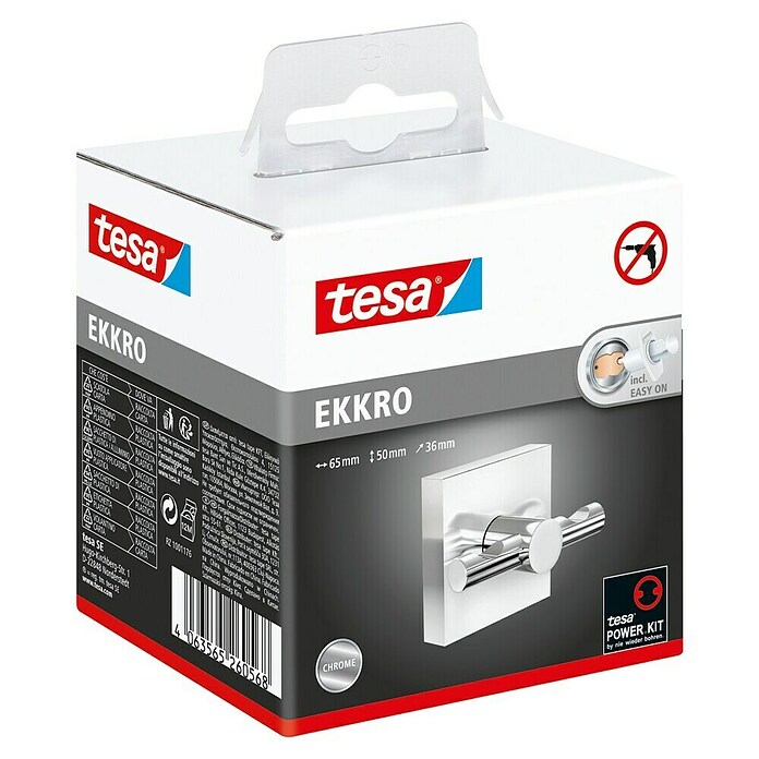 Tesa Ekkro Handtuchhaken (2-armig, Chrom, Glänzend) | BAUHAUS
