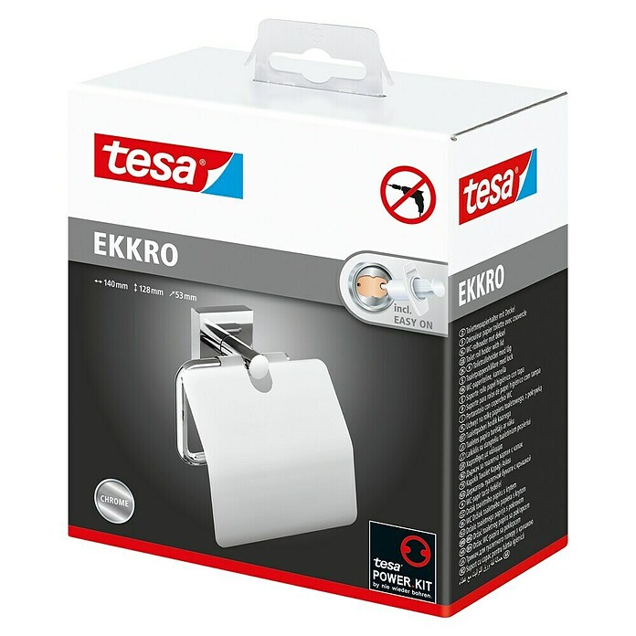 Tesa Ekkro Papierrollenhalter (Mit Deckel, Chrom, Verchromt) | BAUHAUS