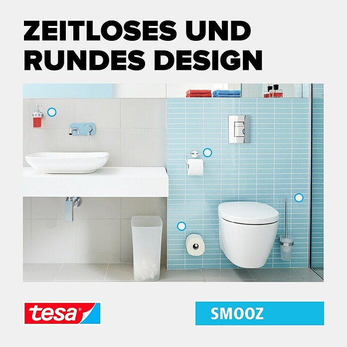 Tesa Smooz Zahnputzbecher (Mit Halterung, Metall, Chrom) | BAUHAUS