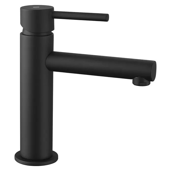 IO Grifo de lavabo Mio - Negro, Mate - Elegante grifo negro con un diseño moderno. Un complemento elegante para cualquier baño o cocina.