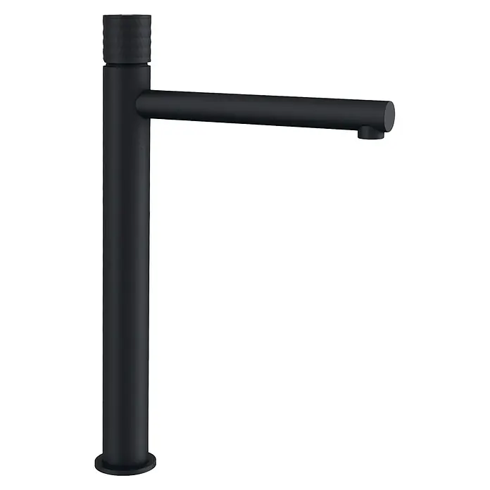 IO Grifo de lavabo alto Radio - Negro, Mate - Grifo negro con diseño minimalista. Ideal para baños y cocinas modernas con su aspecto elegante y con estilo.
