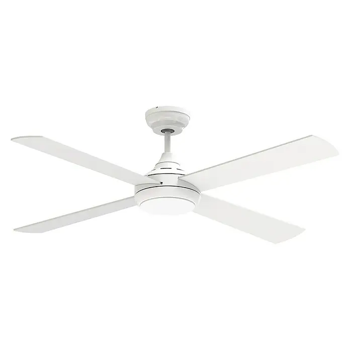 Arte confort Ventilador de techo Pacific - Blanco, 132 cm, 55 W, Multicolor - Ventilador de techo blanco con cuatro aspas e iluminación integrada para un diseño de habitación moderno y una refrigeración agradable.