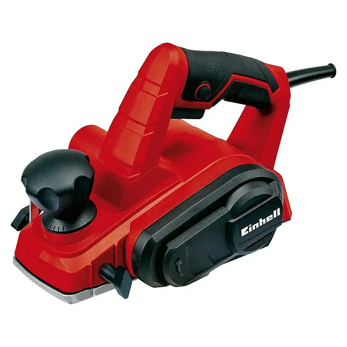 Einhell Cepilladora eléctrica TC-PL 750 - 750 W, Profundidad de cepillo: 0 mm - 2 mm, Número de revoluciones de marcha en vacío: 0 r.p.m. - 17.000 r.p.m. - Un cepillo eléctrico Einhell rojo para un trabajo de madera preciso, ideal para aficionados al bricolaje y profesionales. Ofrece potencia y precisión.