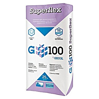 Gecol Cemento cola Gel Superflex Blanco (25 kg, Construcción de calefacción por suelo radiante)