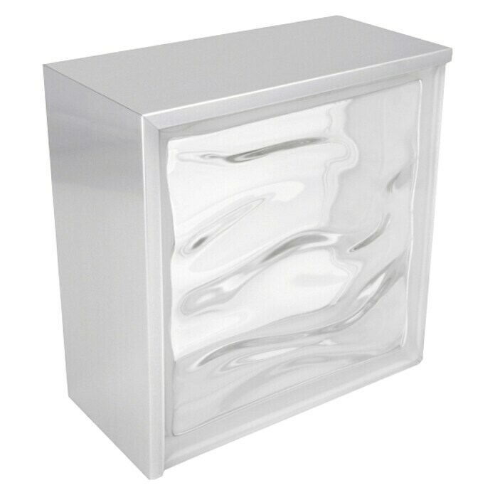 Perfil de bloques de vidrio recto (Plateado, 250 x 8 cm, Aluminio)