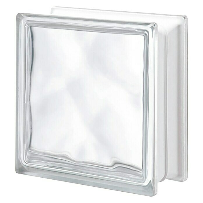 Bloque de vidrio Ondulado  (Transparente, 19 x 19 x 8 cm)