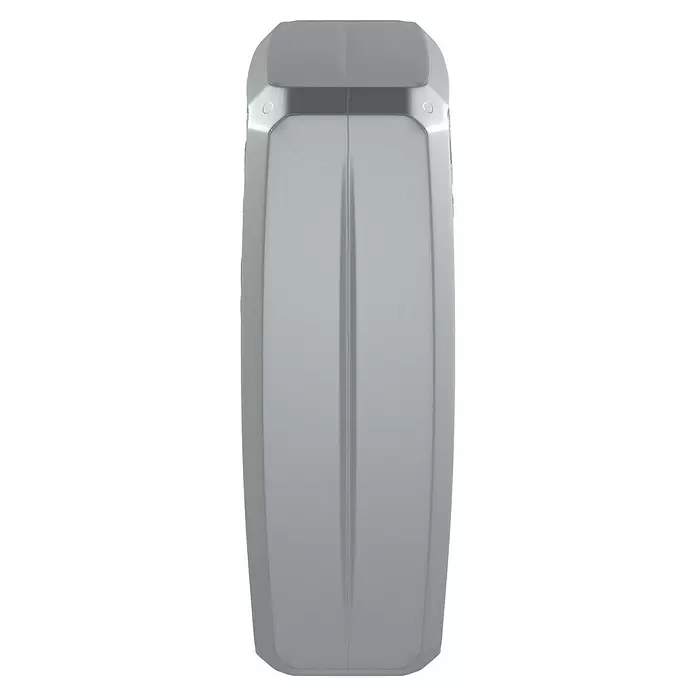 Arves Regenspeicher Multitank - 250 l, Betonoptik, 1 Stk. - Graues strukturiertes Kunststoffgehäuse mit abgerundeten oberen Ecken, kleinen runden Vertiefungen und einer mittigen vertikalen Rippe.