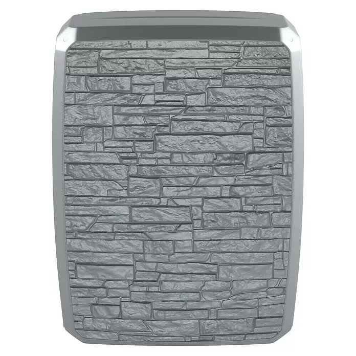 Arves Regenspeicher Multitank - 250 l, Betonoptik, 1 Stk. - Graue Platte mit rauer Steintextur und glattem Metallrand.