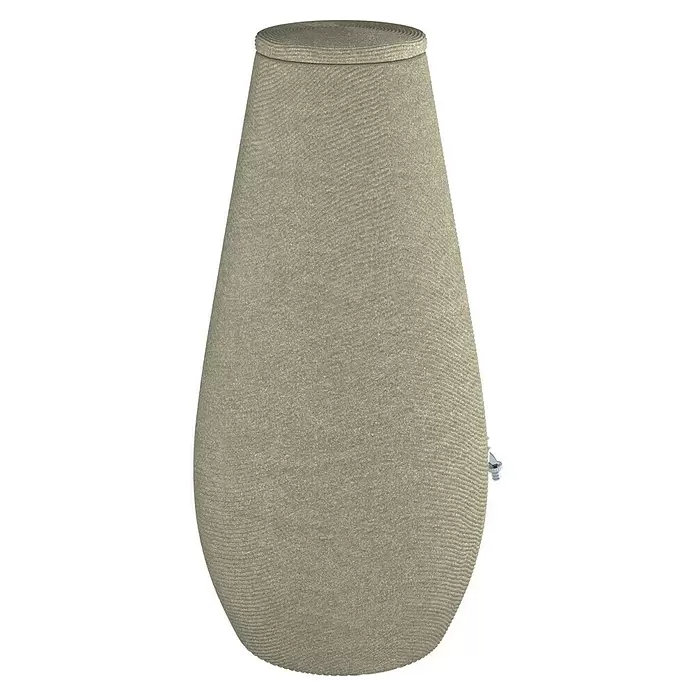 Arves Regenspeicher Drop - 200 l, Beige, 1 Stk. - Beigefarbener, strukturierter Getränkespender mit Deckel und Zapfhahn.