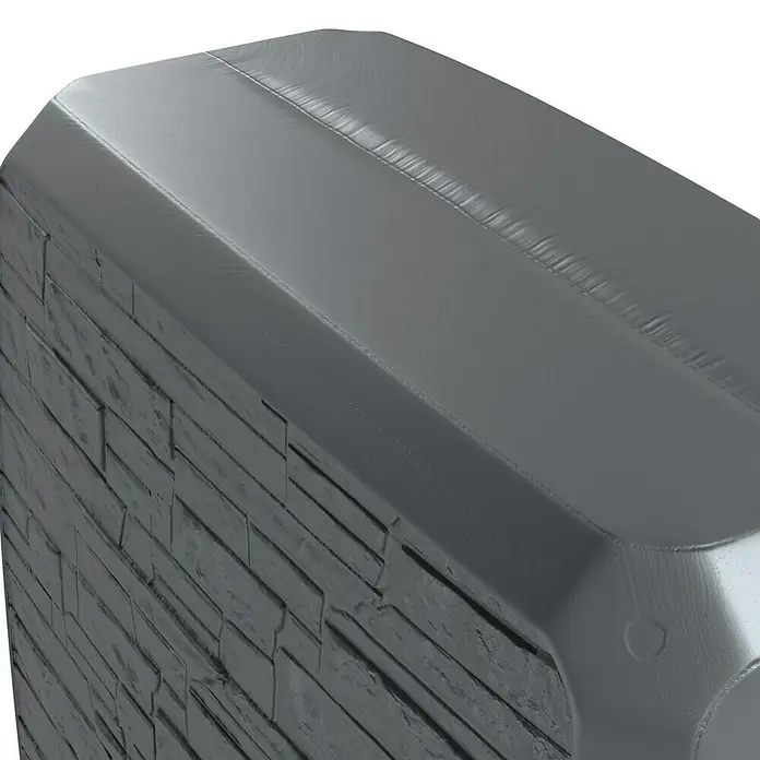 Arves Regenspeicher Multitank - 250 l, Anthrazit, 1 Stk. - Nahaufnahme eines grauen Ziegelsteins mit glatter Oberfläche. Das Material wirkt robust und hochwertig.