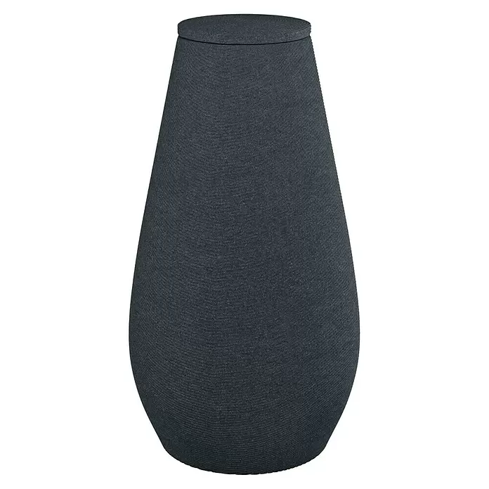 Arves Regenspeicher Drop - 410 l, Anthrazit, 1 Stk. - Dunkelgraue, texturierte Urne mit abgerundetem Boden und flachem, leicht vertieftem Deckel.