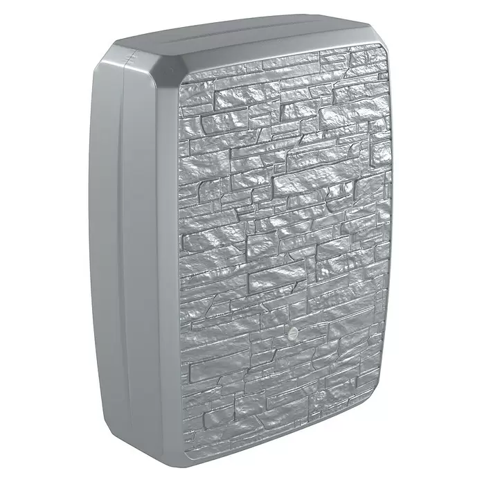 Arves Regenspeicher Multitank - 250 l, Betonoptik, 1 Stk. - Silber-graues, rechteckiges Gerät mit strukturierter Frontplatte in Steinmuster.