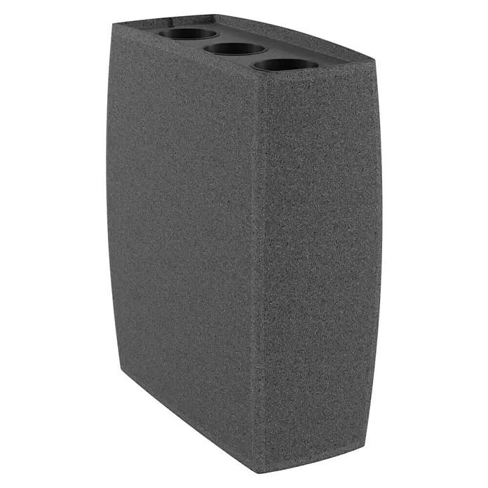 Arves Regenspeicher Boxy - 720 l, Granitkörnung, 1 Stk. - Dunkelgrauer rechteckiger Block mit strukturierter Oberfläche und zwei schwarzen runden Öffnungen oben.