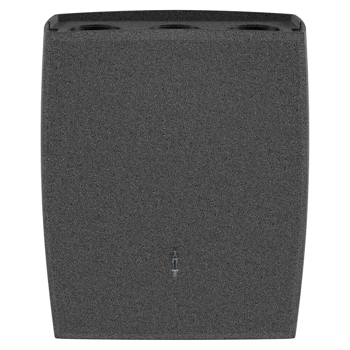 Arves Regenspeicher Boxy - 720 l, Granitkörnung, 1 Stk. - Dunkelgrauer, strukturierter Subwoofer mit drei oberen Öffnungen und Metalllogo.