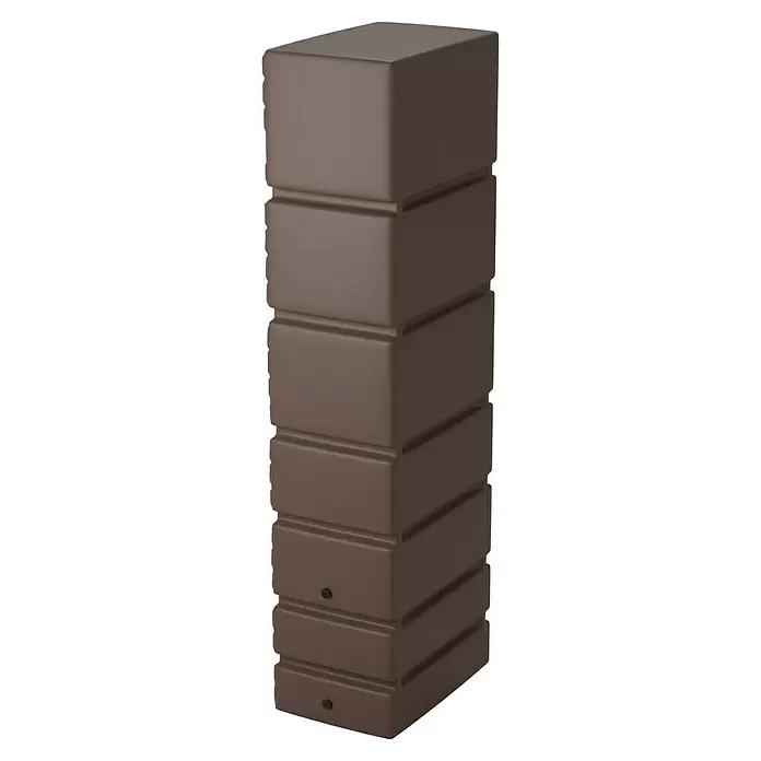 Arves Regenspeicher Tower - 350 l, Braun, 1 Stk. - Brauner, rechteckiger Regenspeicher mit horizontaler Rillenstruktur.