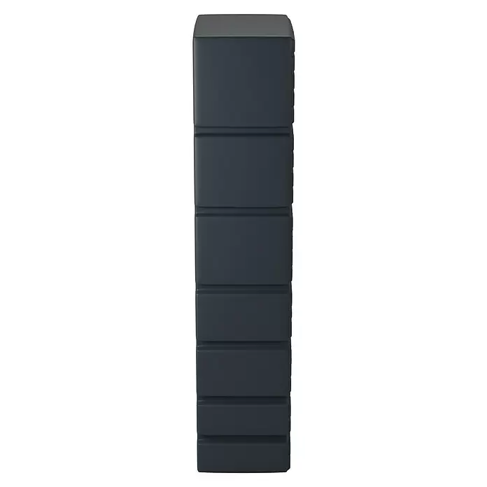 Arves Regenspeicher Tower - 350 l, Anthrazit, 1 Stk. - Dunkelgraues rechteckiges Modul mit horizontalen Bändern und texturierter Seite.