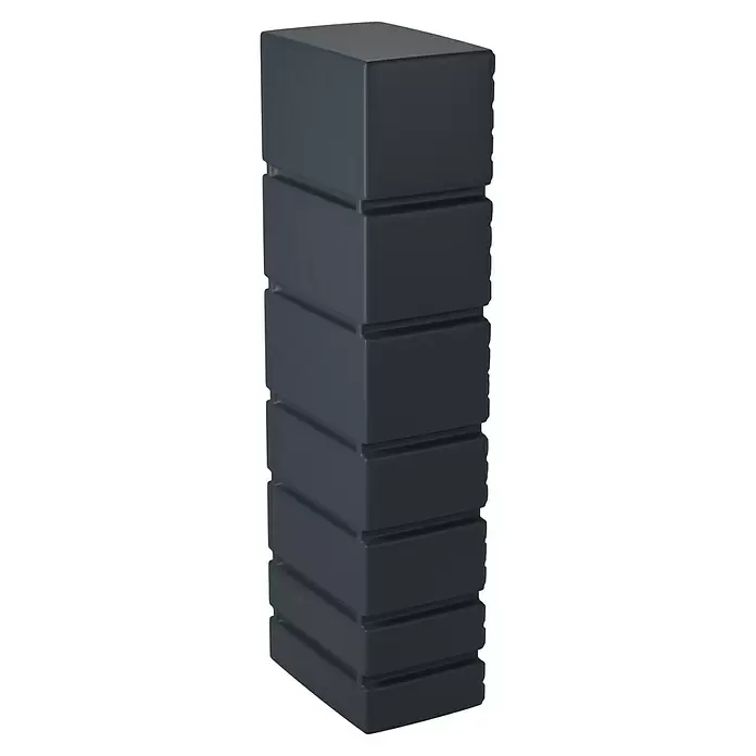 Arves Regenspeicher Tower - 350 l, Anthrazit, 1 Stk. - Dunkelgraue rechteckige Säule mit horizontal geripptem Design.