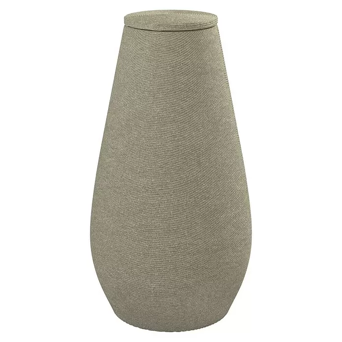 Arves Regenspeicher Drop - 410 l, Beige, 1 Stk. - Große, strukturierte beigefarbene Urne mit Deckel.