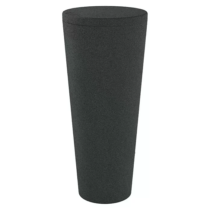 Arves Regenspeicher Tubo - 210 l, Granitkörnung, 1 Stk. - Konischer, dunkelgrauer zylindrischer Pflanzkübel oder Hocker mit körniger, betonartiger Textur.