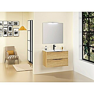 Conjunto de mueble de baño Bruna (Nature, Mate, 80 cm, 3 pzs.)