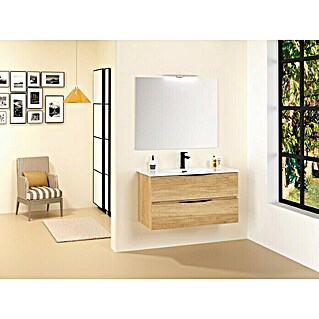 Conjunto de mueble de baño Bruna (Nature, Mate, 90 cm, 3 pzs.)