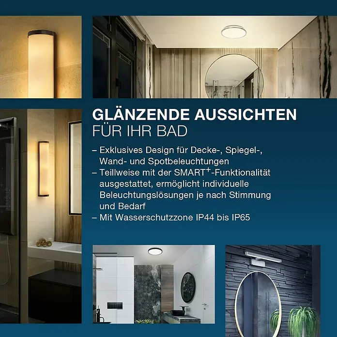 Ledvance Orbis LED-Spiegelleuchte Disc - 7 W, L x B x H: 40 x 12 x 7 cm, Chrome, Neutralweiß - Badezimmerbeleuchtung: Exklusives Design für Decken-, Spiegel-, Wand- und Spotbeleuchtung mit Wasserschutzzone IP44 bis IP65.