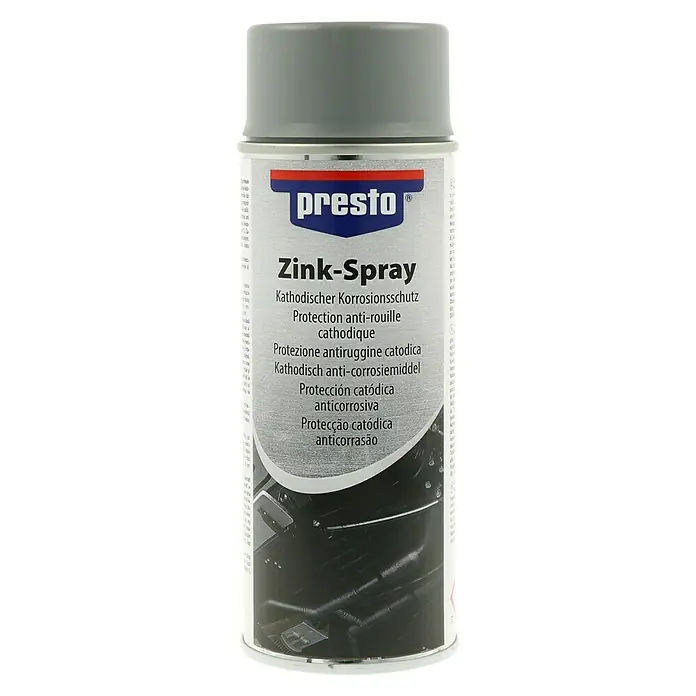 Presto Zinkspray - 400 ml, Zink, Schnelltrocknend - Dose Zinkspray von Presto für kathodischen Korrosionsschutz, ideal für Auto und Industrie.