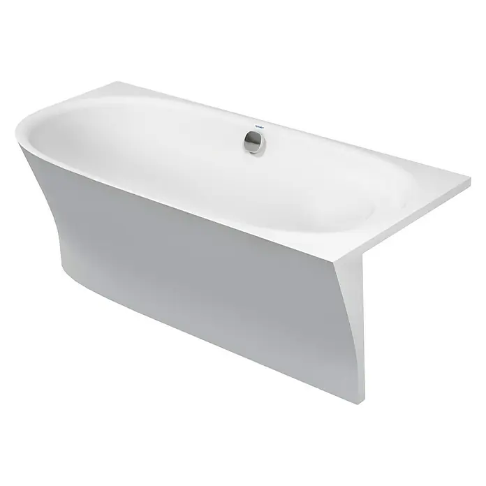 Duravit Cape Cod Badewanne - 190 x 90 cm, Mineralguss, Weiß, Rechts - Abgebildet ist eine moderne, freistehende Badewanne in Weiß, die durch ihr schlichtes und elegantes Design besticht. Perfekt für entspannende Bäder.