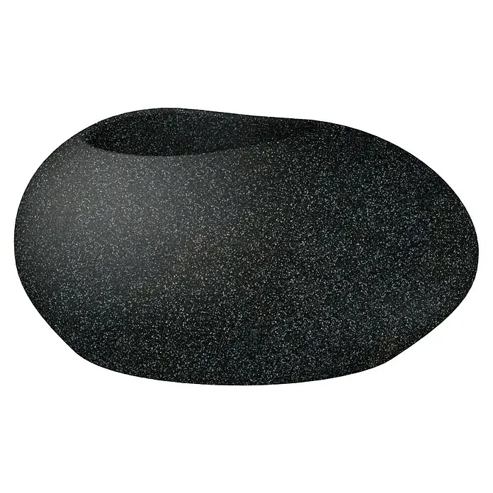 Scheurich Pflanzschale rund Flow - Außenmaß (L x B x H): 47,8 x 38 x 23,1 cm, Stony black - Ein eleganter, anthrazitfarbener Pflanztopf in organischer Form. Ideal für den Innen- und Außenbereich, bietet er eine stilvolle Präsentation für Pflanzen.