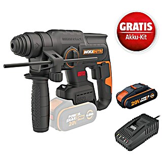 Worx PowerShare 20V Maschinenpaket (Worx PowerShare 20V Akku-Kombihammer WX381.9 + 2 Ah Akku + Ladegerät)