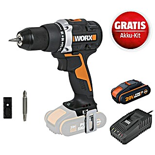 Worx PowerShare 20V Maschinenpaket (Worx PowerShare 20V Akku-Bohrschrauber WX102.9 + 2 Ah Akku + Ladegerät)