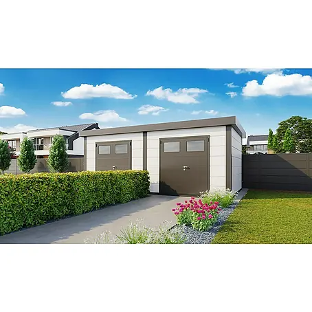 Telluria  Metallgerätehaus Duo 3336+ inkl. Elektro-Set