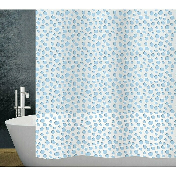 Diaqua Peva Duschvorhang Pebble (B x H: 180 x 200 cm, Hellblau/Weiß) | BAUHAUS