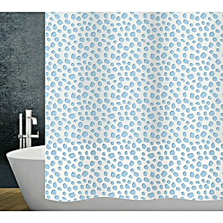 Diaqua Peva Duschvorhang Pebble (B x H: 180 x 200 cm, Hellblau/Weiß)