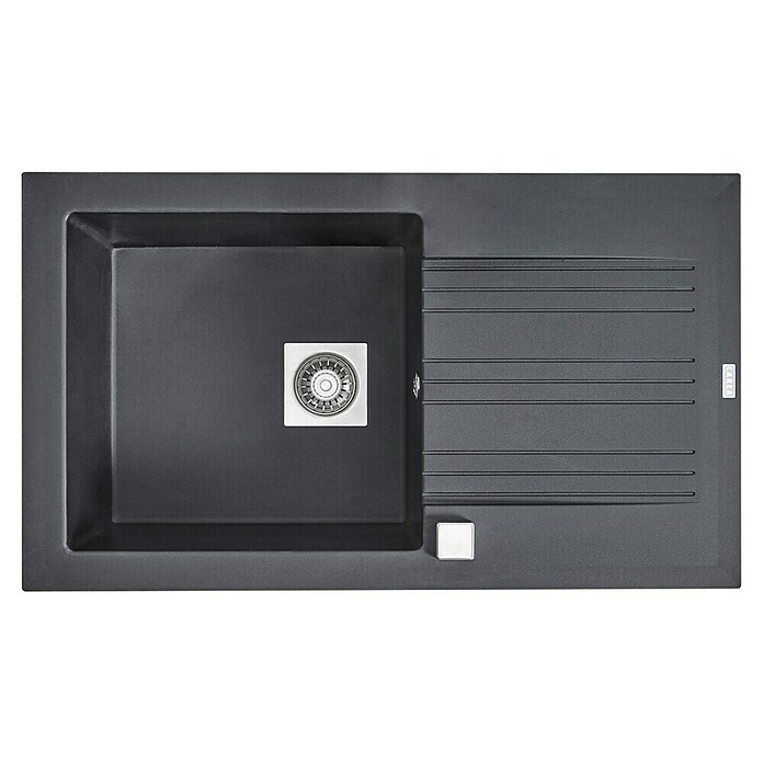 Carea Einbauspüle (86 x 50 cm, 1 Becken, CAREAgranit®, Schwarz)