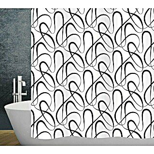 Diaqua Textil-Duschvorhang Swing (240 x 180 cm, Schwarz/Weiß)