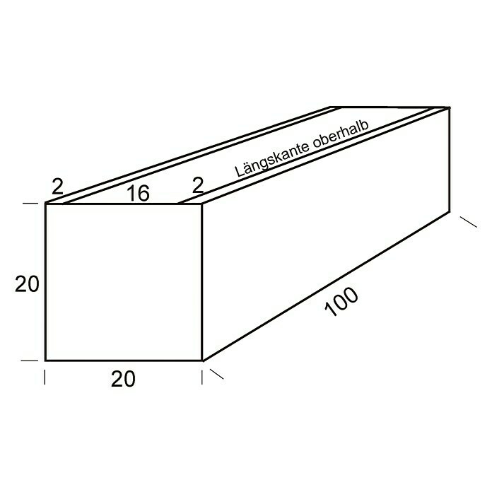 WMT Pflanzkasten RAL 6005L x B x H: 100 x 20 x 20 cm, Dunkelgrün, Geeignet für: Stabgitterzäune & Doppelstabmatten, Stahl Unknown