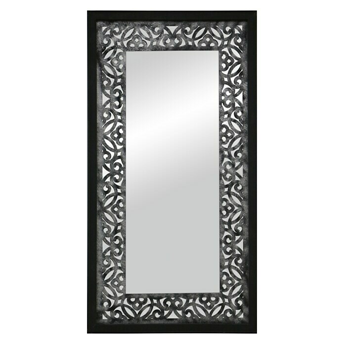 Espejo de pared Mosaico Surat (70 x 160 cm, Negro/Plateado)