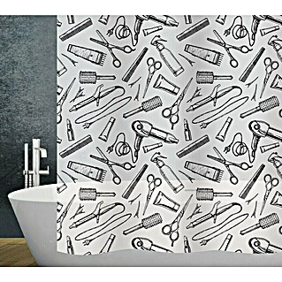 Diaqua Peva Duschvorhang Bagno (B x H: 180 x 200 cm, Schwarz/Weiß)